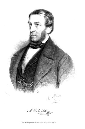Anton Schrötter, Ritter von Kristelli. Lithograph by A. Dauthage, 1853.
