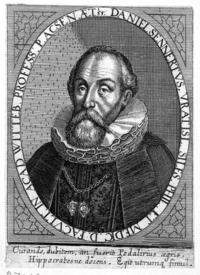 Daniel Sennert. Line engraving by S. Furck, 1650.