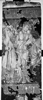 A flagellation (above) and an unidentified scene (below). Tempera painting by a Spanish painter, 14th century.