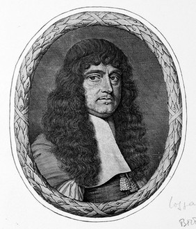 Sir George Wharton. Line engraving by D. Loggan, 1661, after himself.