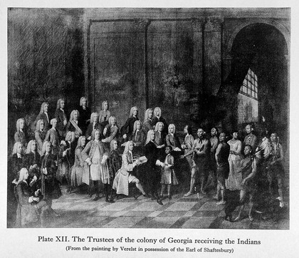 S. Hales standing and Trustees of Georgian colony