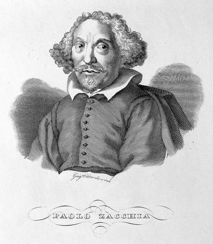 Paolo Zacchias. Line engraving by G. Cleter after himself.