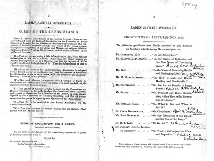 Ladies Sanitary Association: Leads Branch, 1866. Pages 2 & 3.