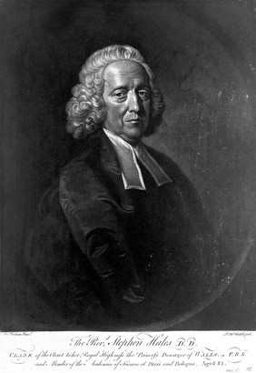 Stephen Hales. Mezzotint by J. McArdell after T. Hudson.