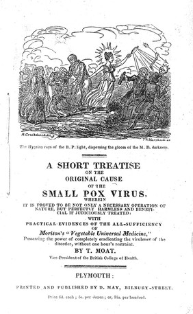 Title page "A short treatise...small pox", T. Moat