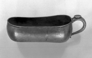 view Pewter urinal in leather-covered case, contiental, 19th c.