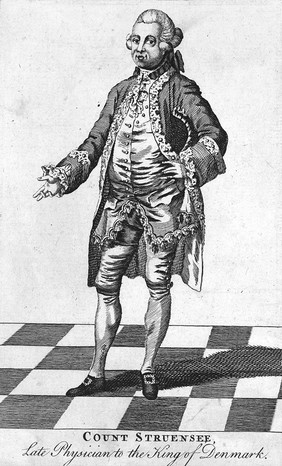 Johann Friedrich, Graf von Struensee. Line engraving.