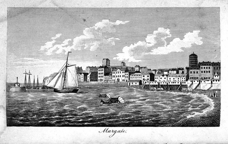 View of Margate bathing huts.