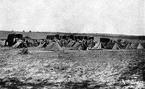 view World War I: motorized field hospital; bivouac.