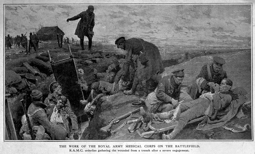 Painting: "Royal Army Medical Corps on Battlefield", WWI
