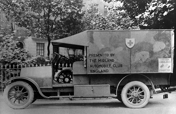 World War One: photograph of an ambulance