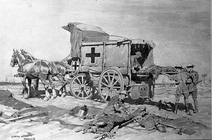 view World War One: transportation of the wounded