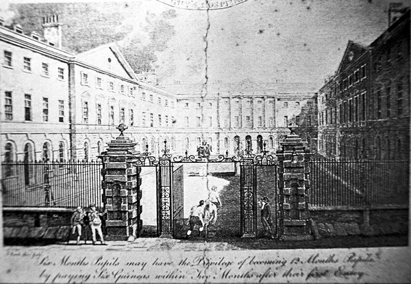 Guy's Hospital. Student's ticket with view of the hospital.