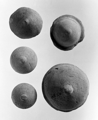 Votive offerings: 5 terra cotta model of female breast
