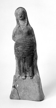 Votive offering: pregnant woman wearing a binder, Greek.