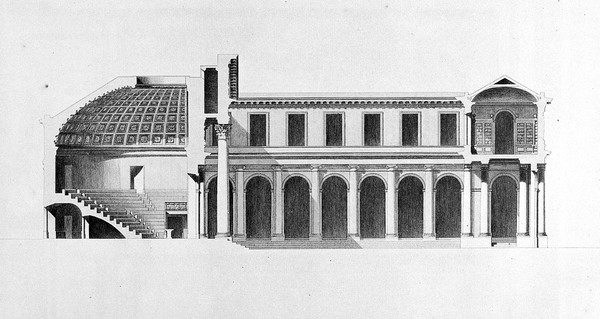 M. Gondoin, Cross-section of theatre, in Description des ecoles de chirurgie