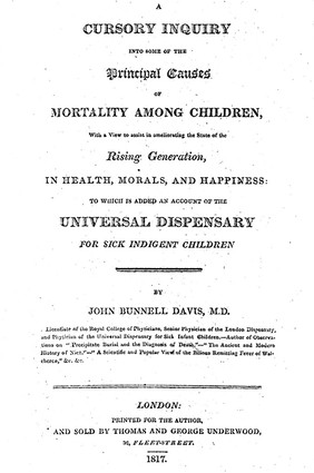 Davis, mortality among children, 1817