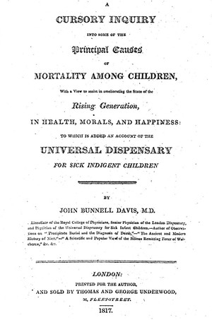 view Davis, mortality among children, 1817