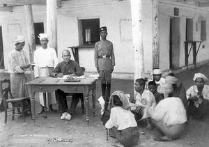 view Examination of passport, Manderlay, 1906