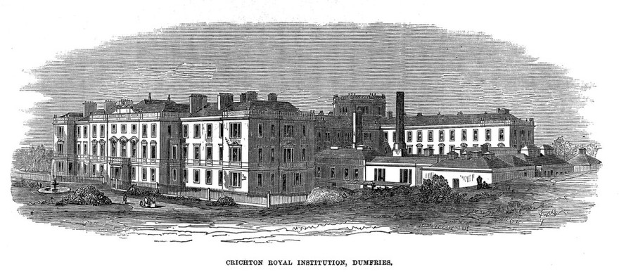 The Crichton Royal Institution, Dumfries, Scotland. Wood engraving.