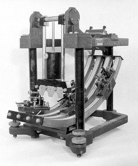 Von Helmholtz' pendulum. For measuring the speed of the nerve impulse.In Exhibition 1972-3