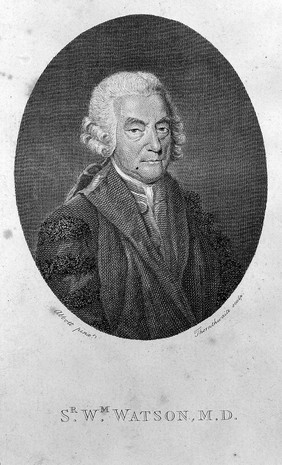 Sir William Watson. Line engraving by J. Thornthwaite, 1789, after L. F. Abbott.