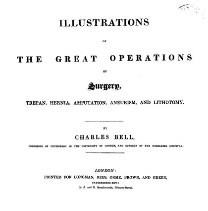 title page of "Illustrations of the Great Operations of Surgery", 1820
