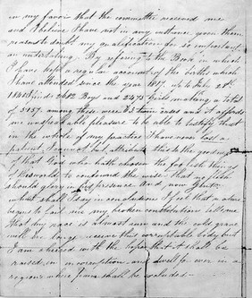 Letter from Sarah Roddrey to the Lying-in Hospital, 1840