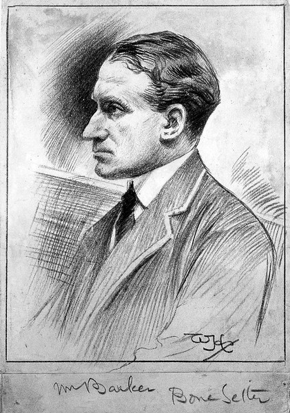Caricature of Herbert Atkins Barker, caption 'Bones' Elf.