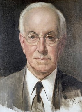 Sir Henry Hallett Dale (1878-1968), physiologist and chairman of the Wellcome Trust. Oil painting by "H. Wilson" (i.e. Helen Mary Graham Wilson, Mrs Rosenfield) after Sir James Gunn.