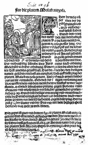 Graphische and typographische Erstlinge der Syphilisliteratur aus den Jahren 1495 und 1496 : zusammengetragen und ins Licht gestellt / von Karl Sudhoff. (Mit 24 Tafeln).