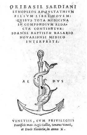 Oribasii Sardiani Synopseos ad Eustathium filium libri novem: quibus tota medicina in compendium redacta continetur / Ioanne Baptista Rasario ... interprete.