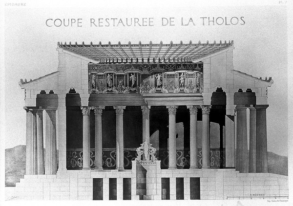 Reconstruction of section of tholos of Epidaurus.