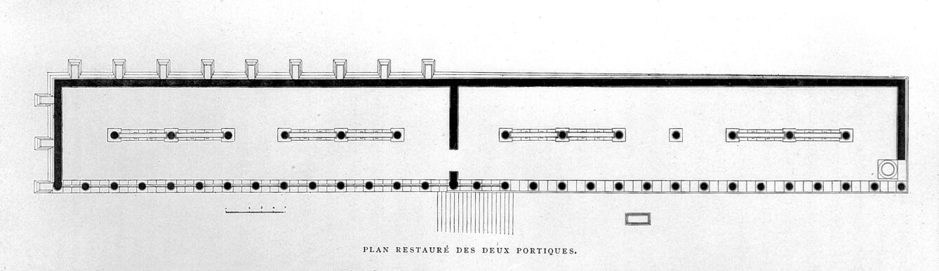 Reconstruction: plan of the porticoes of the abaton.