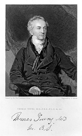 Thomas Young. Stipple engraving by G. Adcock, 1831, after Sir T. Lawrence.