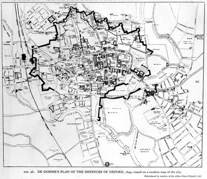 Map of Oxford and surroundings; Thomas Willis