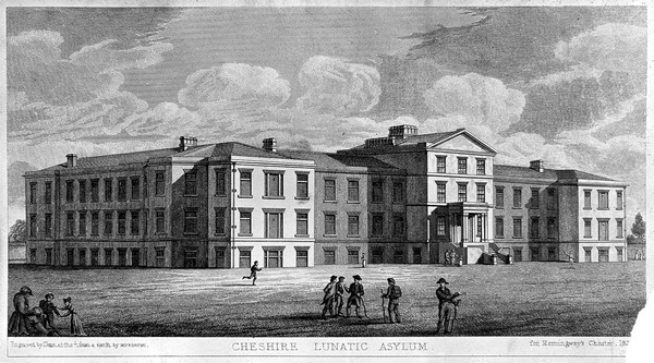 Cheshire Lunatic Asylum, Cheshire. Line engraving by Dean after Musgrove.