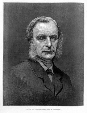 Engraving portrait of Charles Kingsley from Illustrated London News. After a photograph.