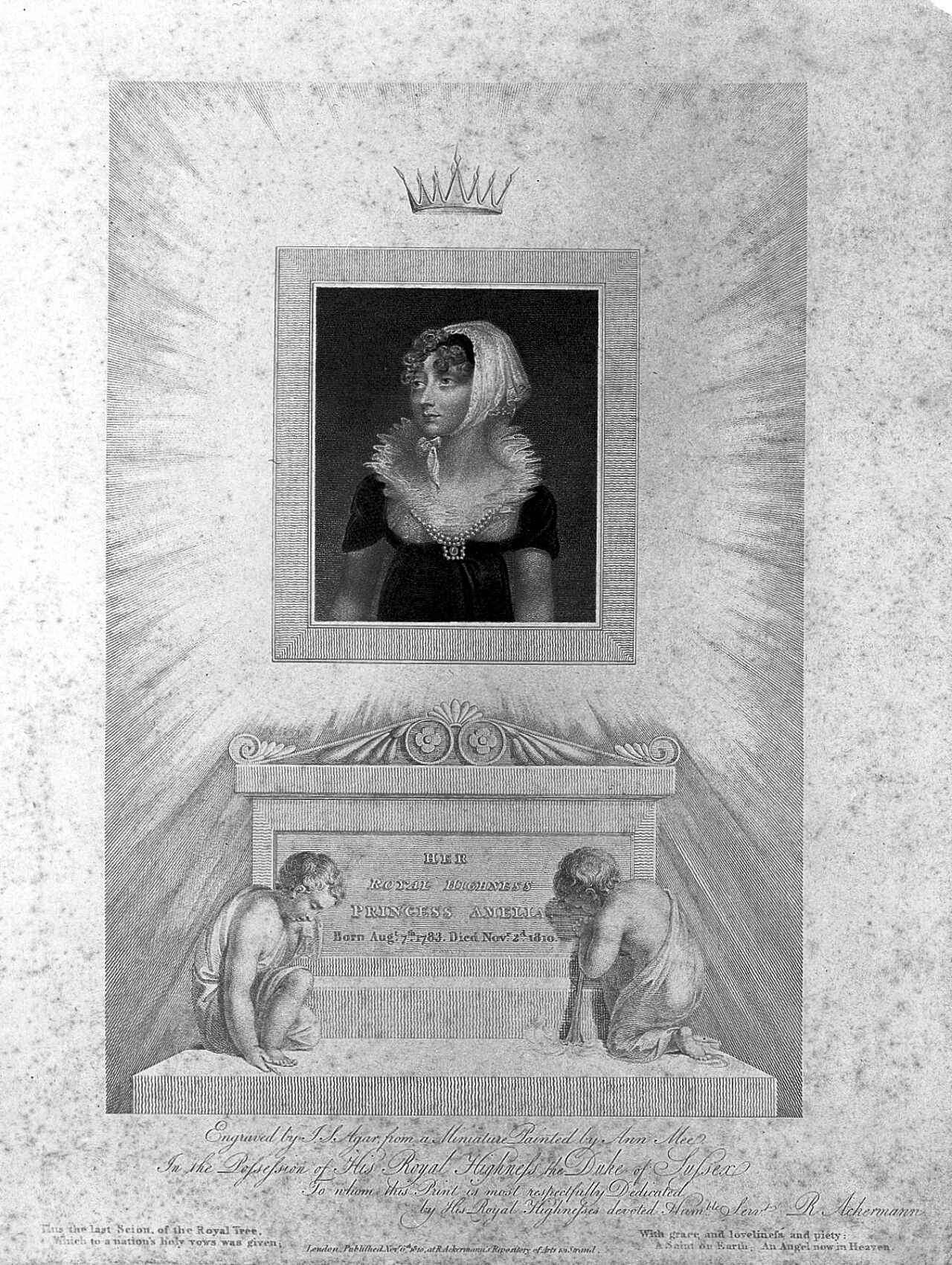 Princess Amelia, daughter of King George III, by Arthur Mee