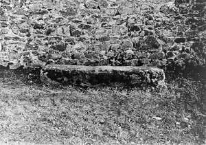 view Mortsafe at Inverurie graveyard, Aberdeenshire.