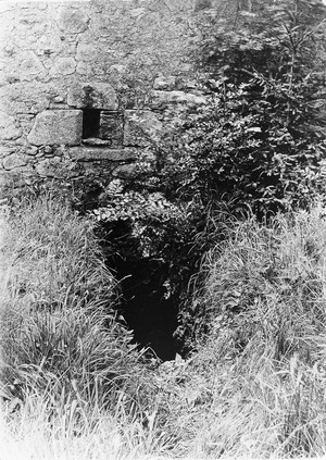 view Entrance to vault in Leochel old churchyard, Aberdeenshire.