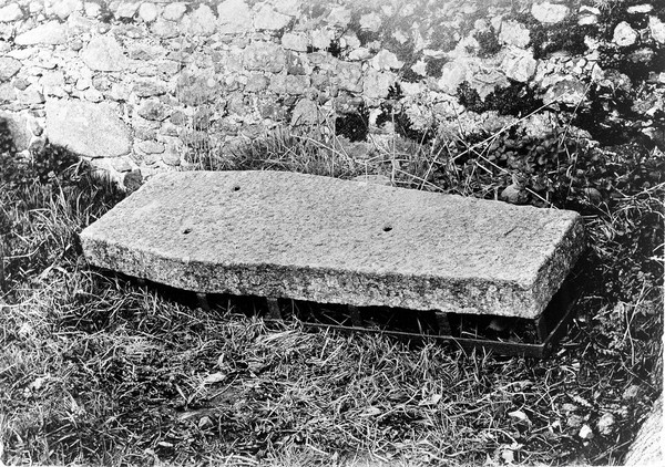 Mortsafe in Skene churchyard, Aberdeenshire.