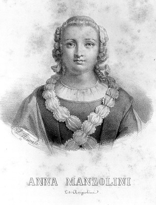 Anna Manzolini [Morandi]. Lithograph by L. Aureli.