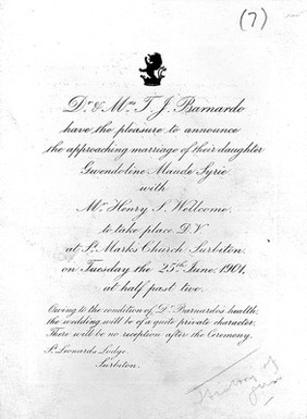 Marriage of Sir H. Wellcome