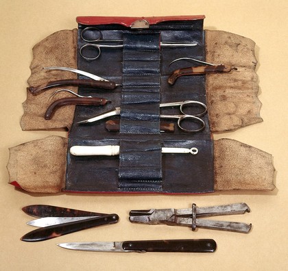 18th century surgical instrument case of Dr. Gillespie,