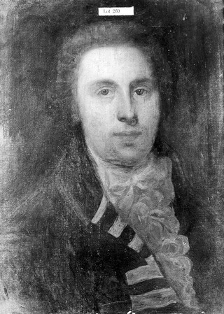 A man designated as Erasmus Darwin. Oil painting, 19--.