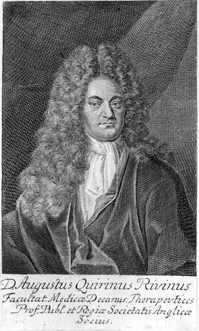 Augustus Quirinus Rivinus. Line engraving.