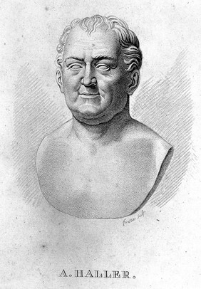 Baron Albrecht von Haller. Stipple engraving by C.A. Forestier after S. Caldelari, 1810.