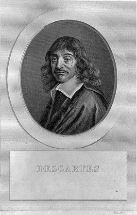 René Descartes. Line engraving by Aubert after F. Hals, 1649.