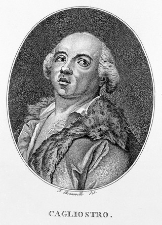 Giuseppe Balsamo Cagliostro. Stipple engraving by F. Bonneville, 1796.